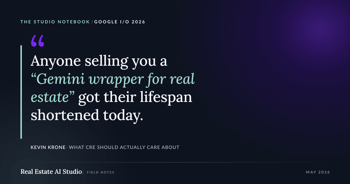 Google I/O 2026: what a CRE operator should actually care about